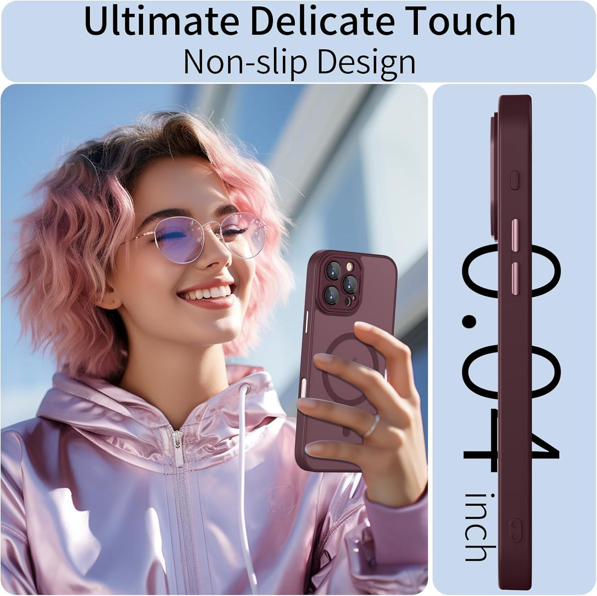 Apple iPhone 15 Pro Hoesje - Bordeaux Rood - Matte Armor MagSafe Back Cover