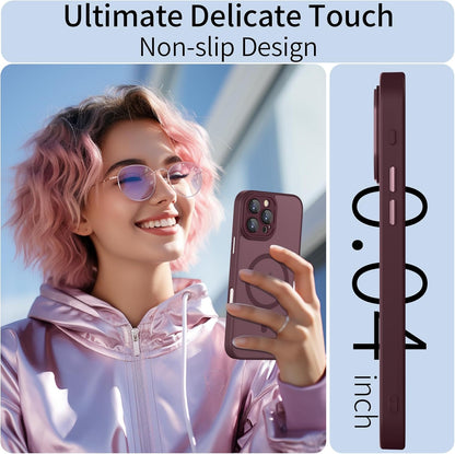 iPhone 16 Pro Hoesje - Bordeaux - Matte Armor MagSafe Back Cover