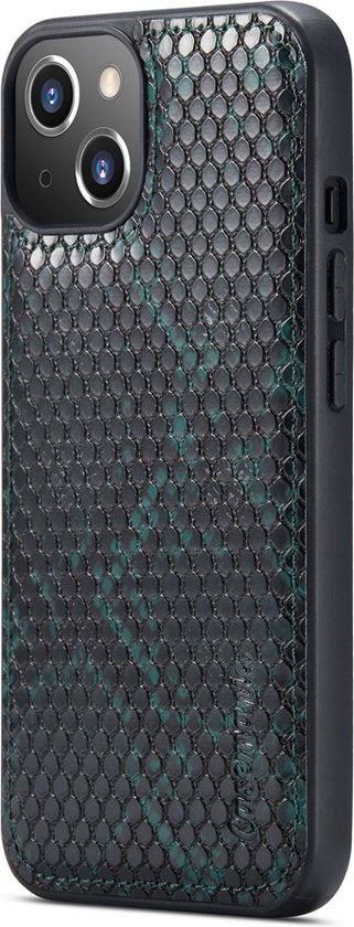 Apple iPhone 13 Hoesje - Groen - Luxe Slangen Bookcase