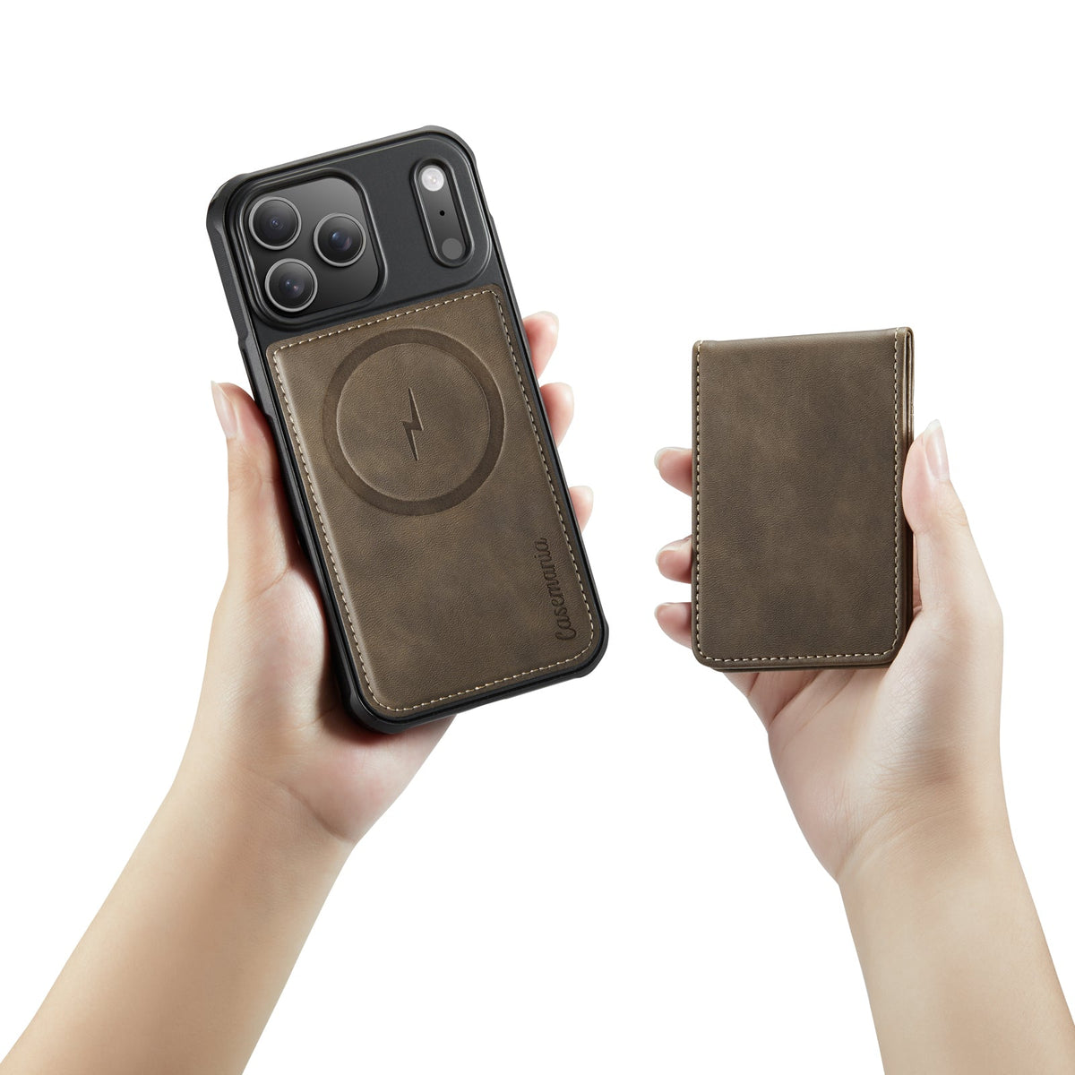 Apple iPhone 18 Pro Max Hoesje - Sienna Brown - Kunstleer MagSafe Back Cover