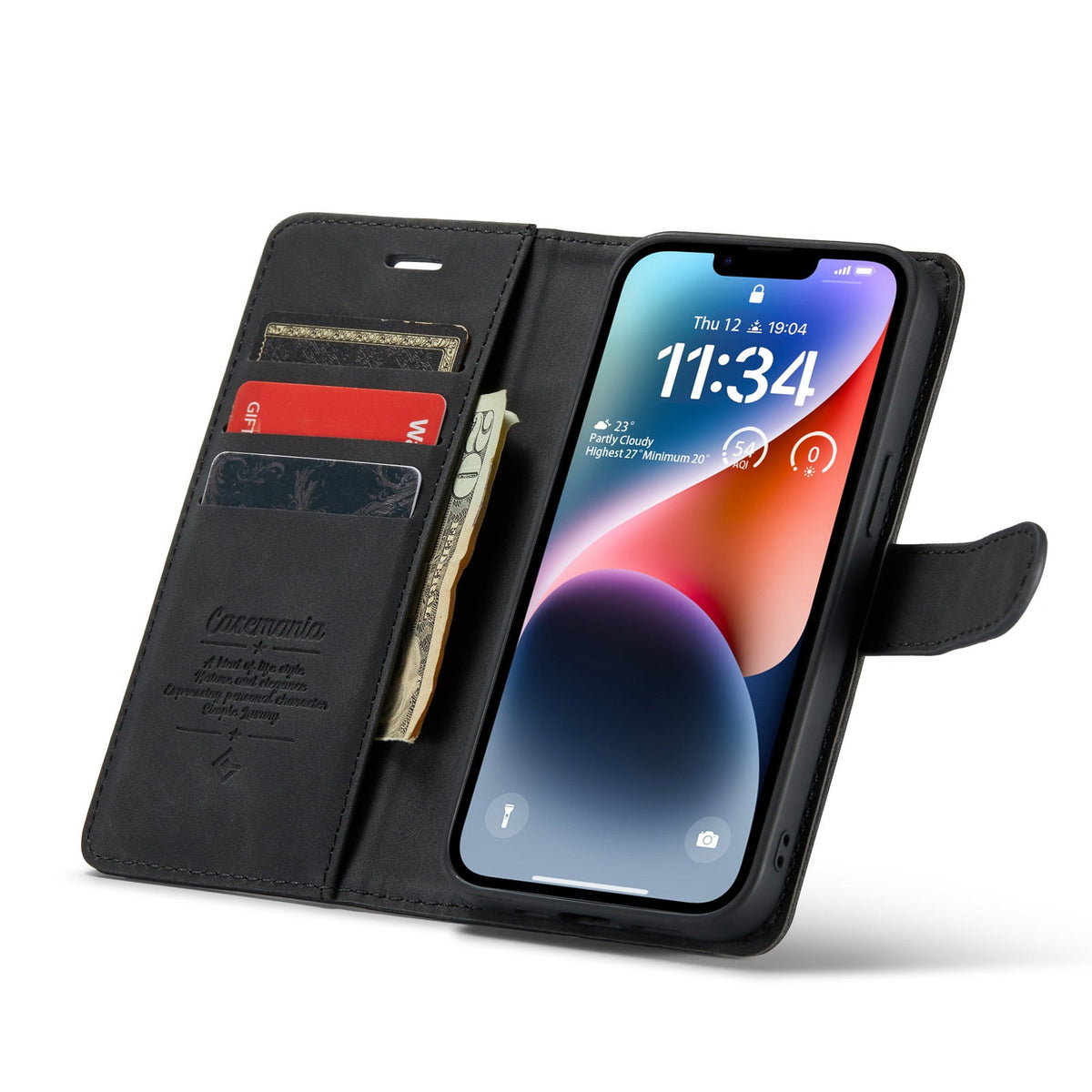 iPhone 15 Hoesje - Charcoal Gray - 2 in 1 Bookcase