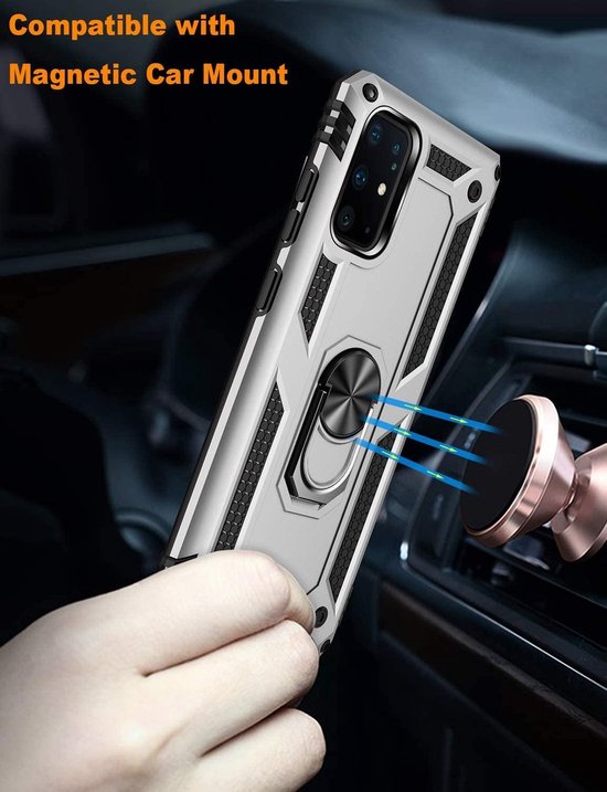 Samsung Galaxy S20 Plus Hoesje - Grijs - Armor Kickstand Back Cover