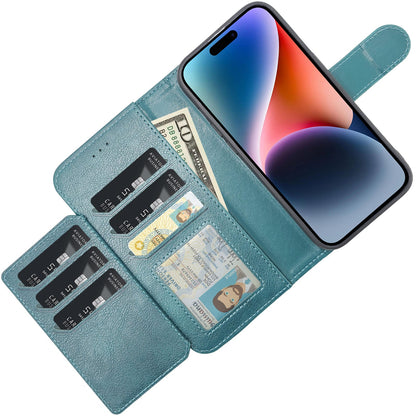 Samsung Galaxy A35 Hoesje - Groen - 2 in 1 Bookcase met 10 Kaart Vakken