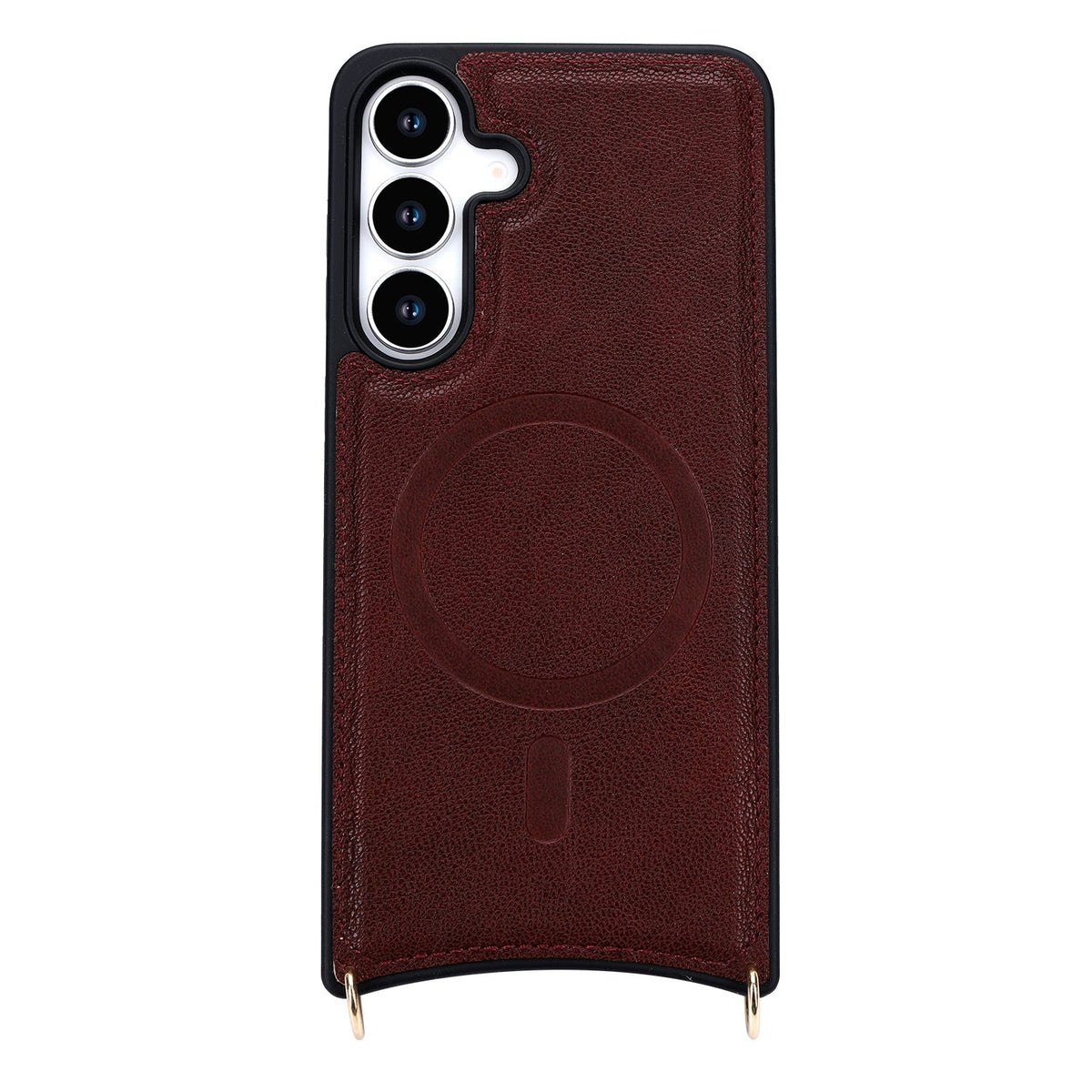 Coque Samsung Galaxy S25 FE - Rouge Vin - Étui arrière CM Amsterdam avec cordon de téléphone