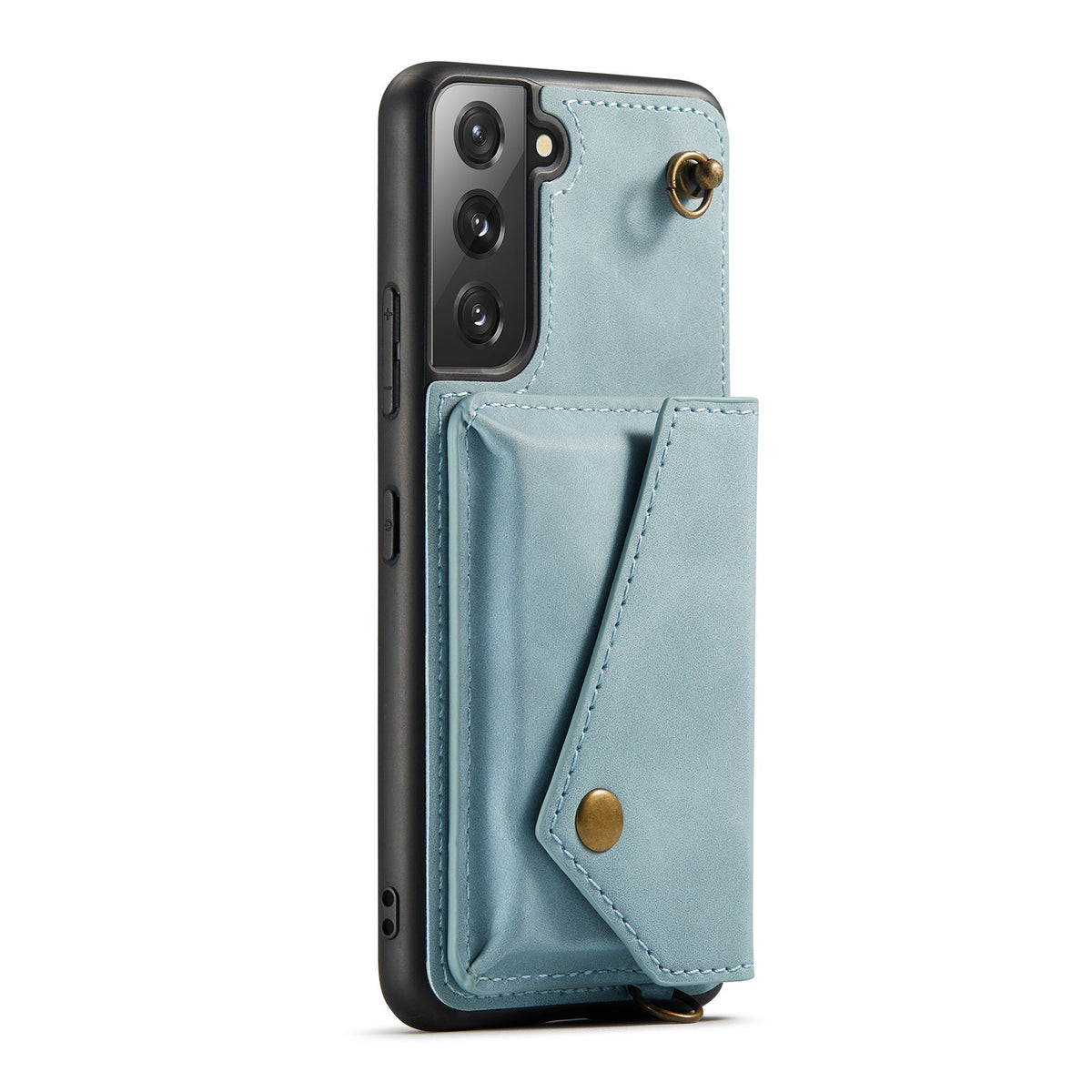 Samsung Galaxy S22 Plus Hoesje - Aqua Blue - Luxe Back Cover met Telefoonkoord