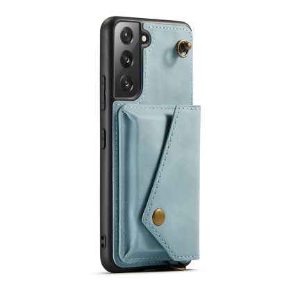 Samsung Galaxy S22 Plus Hoesje - Aqua Blue - Luxe Back Cover met Telefoonkoord