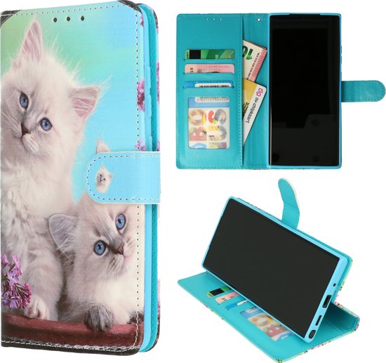 Samsung Galaxy S23 Ultra Hoesje - Turquoise - Print Bookcase