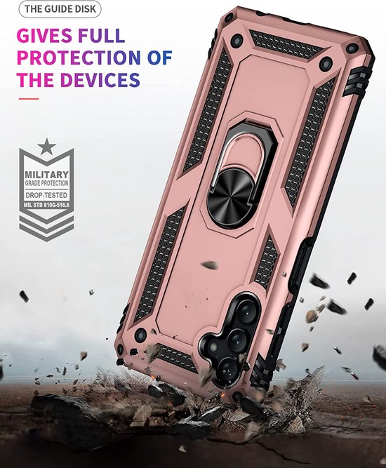 Samsung Galaxy A04s Hoesje - Roségoud - Armor Kickstand Back Cover