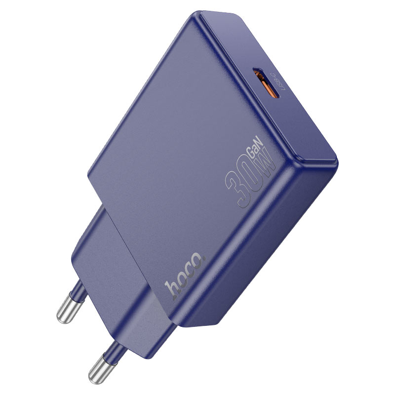Hoco 30W USB-C Schnellladegerät mit USB-C-Kabel 1m - Titanium Blue