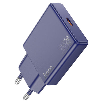 Hoco 30W USB-C Schnellladegerät mit USB-C-Kabel 1m - Titanium Blue