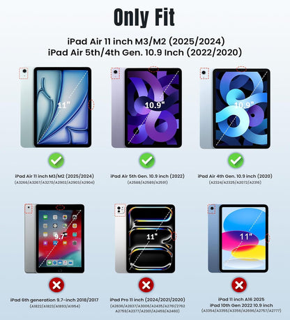 Apple iPad Air 11 (2024) Tablethoes - Grijs - Pen Slot Smart Cover