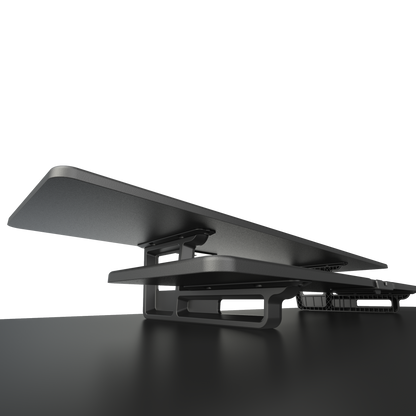 Casemania Monitorstandaard met Telefoonhouder - Zwart - Beeldscherm Verhoger voor 2 Monitoren - Tweelaags Monitor Standaard met Opbergplank - Extra Brede Bureauverhoger - Beeldschermstandaard - Bureau Organizer voor Thuiswerkplek en Kantoor