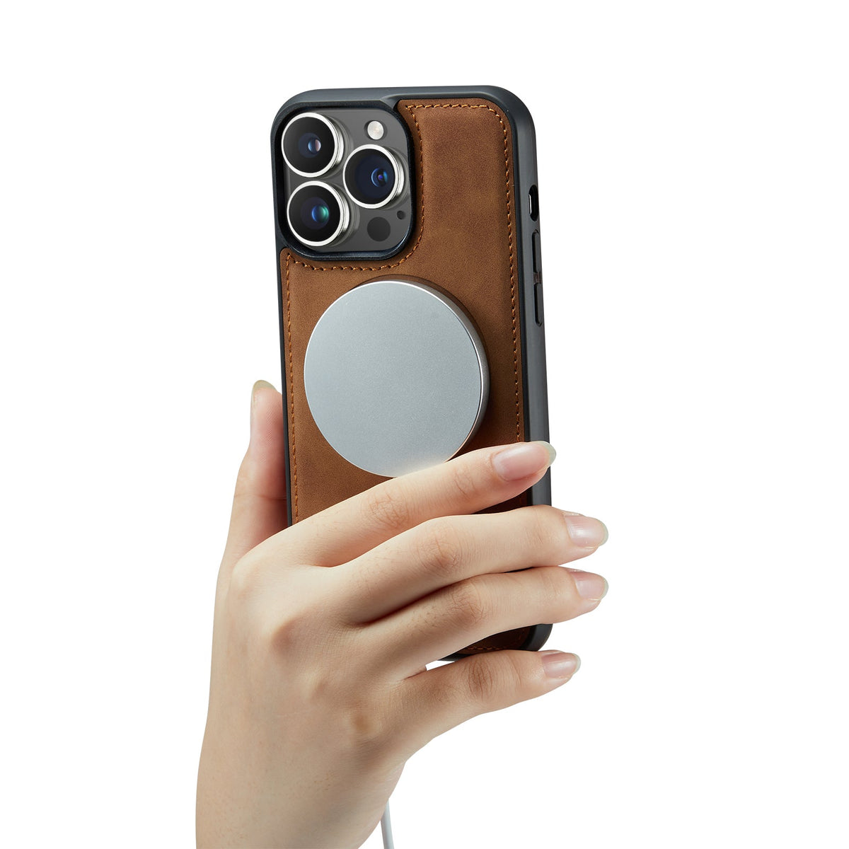Apple iPhone 15 Pro Max Hoesje - Sienna Brown - 2 in 1 MagSafe Bookcase