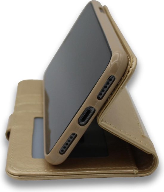 Samsung Galaxy A71 Hoesje - Goud - Luxe Bookcase met Rits