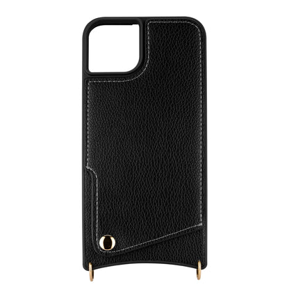 Apple iPhone 15 Hoesje - Zwart - Back Cover met Pols Bandje en Telefoonkoord