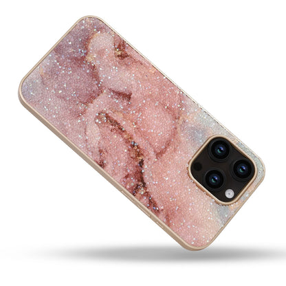 Apple iPhone 14 Pro Case - Pink - Diamond Marble Glitter Back Cover