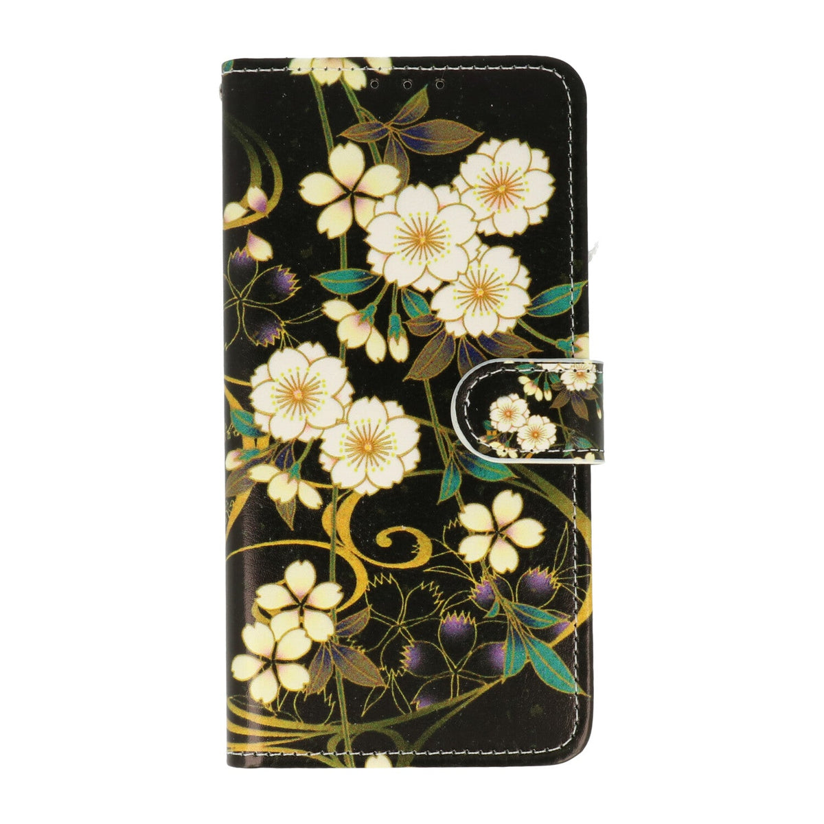 Samsung Galaxy A17 5G Hoesje - Wilde Bloemen - - Zwarte Bookcase