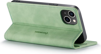 Apple iPhone 14 Hoesje - Pistache Green - Dunne Bookcase