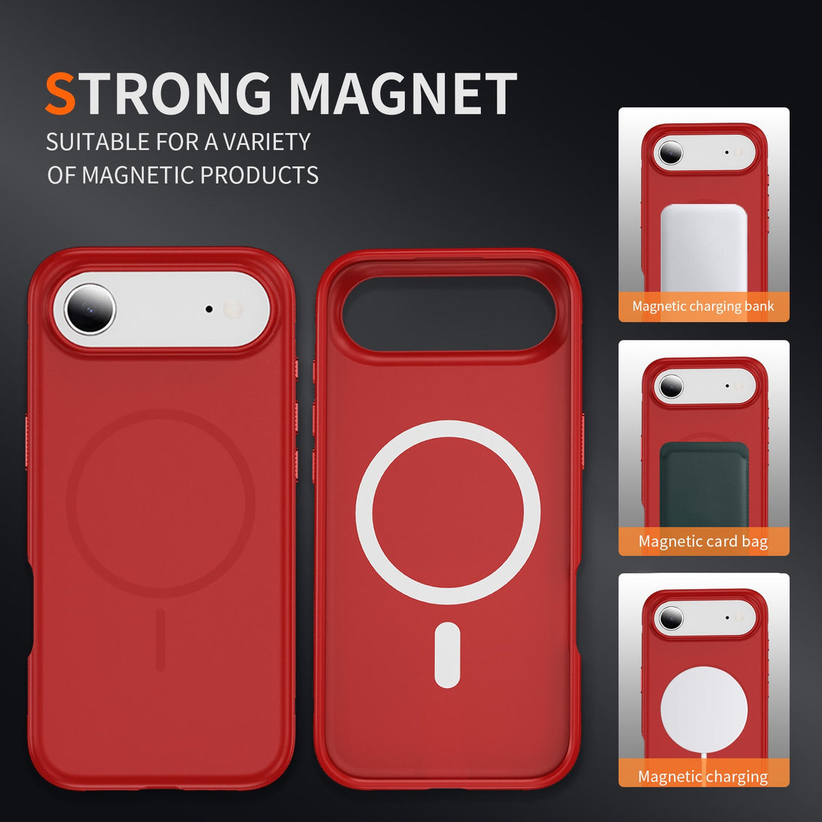 Apple iPhone 18 Pro Max Case - Red - Soft Silicone MagSafe Back Cover