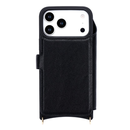 Apple iPhone 17 Pro Hoesje - Zwart - 'Amsterdam' Magnetische Wallet Case met Pasjeshouders en