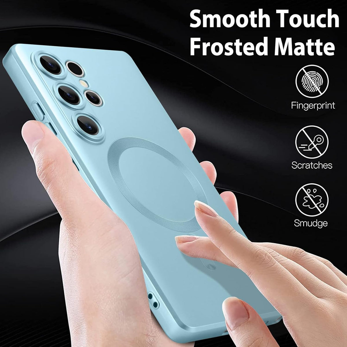 Samsung Galaxy S25 Ultra Hoesje - Blauw - Matte Siliconen MagSafe Back Cover