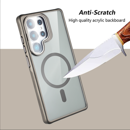 Samsung Galaxy S26 Ultra Hoesje - Wijn Rood - Bumper Matte MagSafe Back Cover met Camera Kickstand