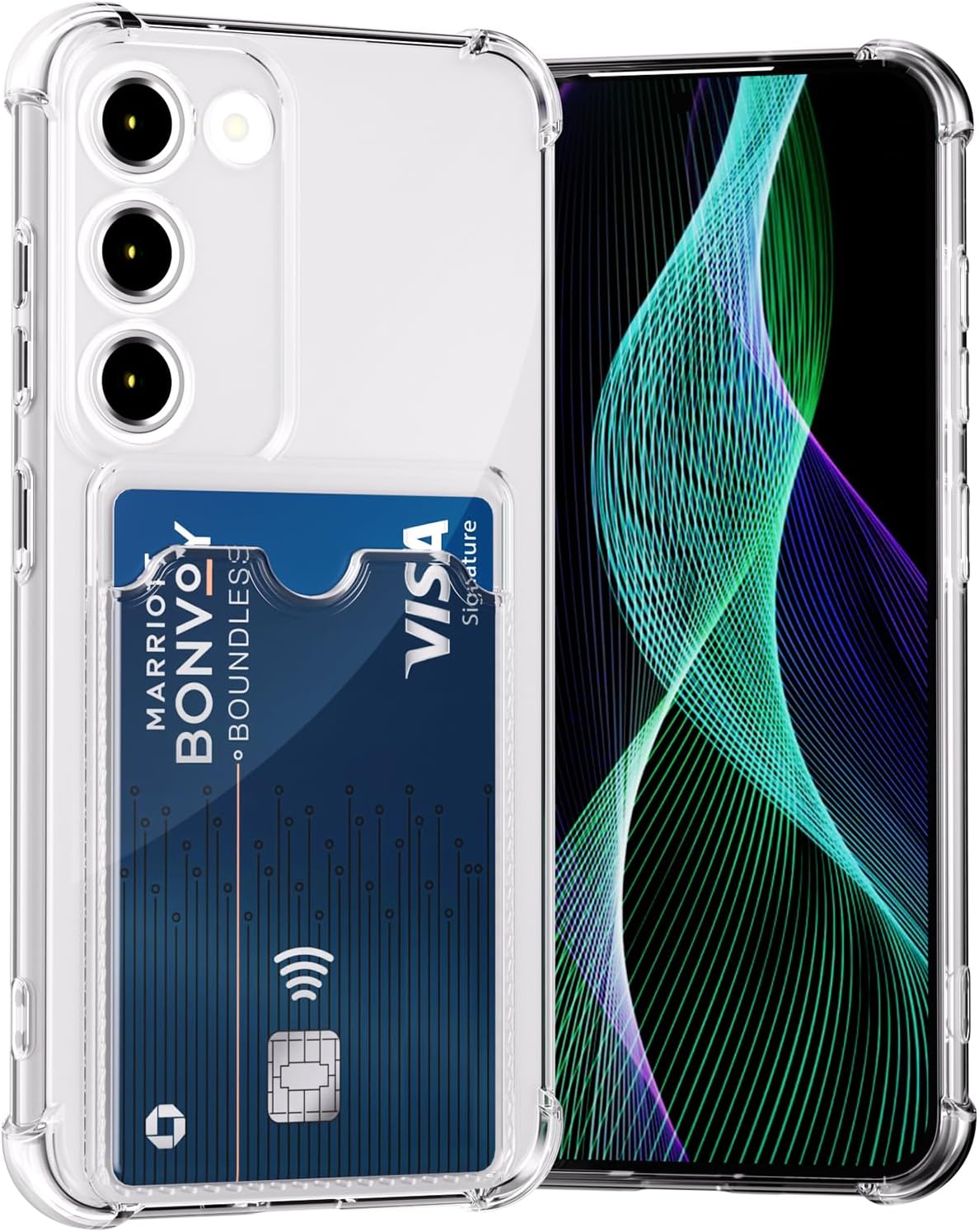 Samsung Galaxy S24 Hoesje - Transparant - Anti-Shock Back Cover met Pasjeshouder