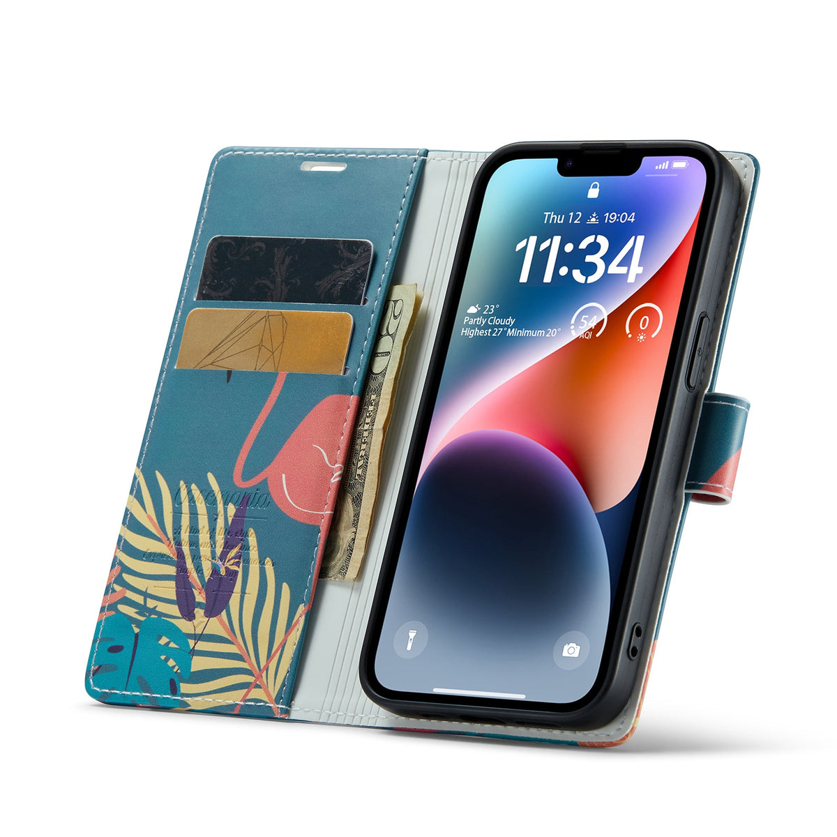 Apple iPhone 14 Hülle - Tropica - Klapphülle mit Kartenfach und Print