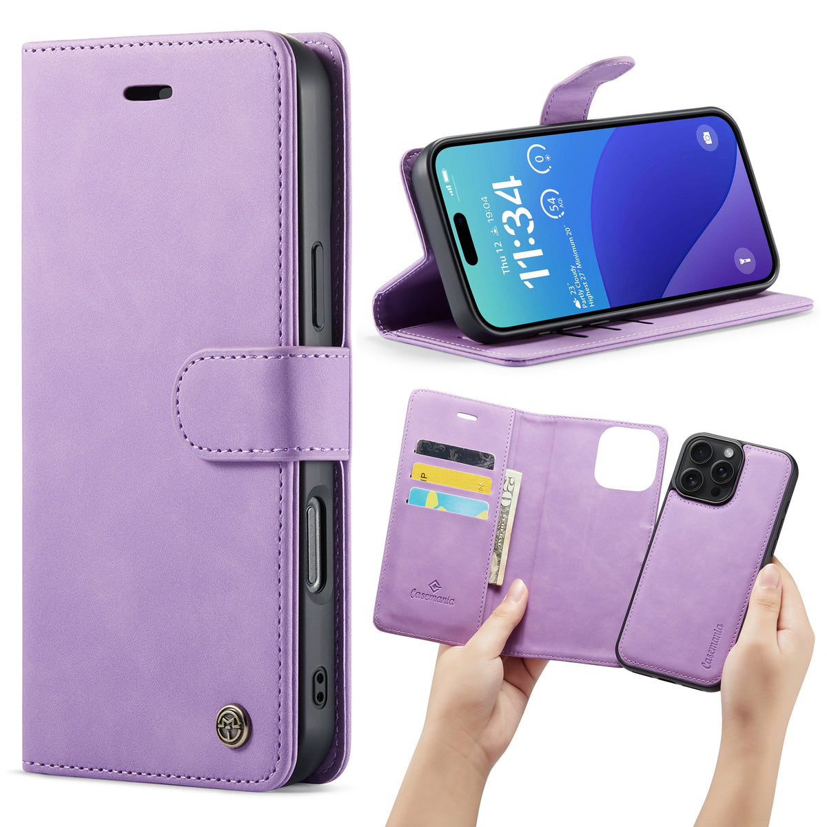 Apple iPhone 16 Pro Max Case - Bright Lila - 2-in-1 Wallet Case