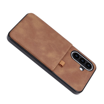 Samsung Galaxy S26 FE Hoesje - Sienna Brown - Kunstleren Back Cover met Pull-Tab Pasjeshouder