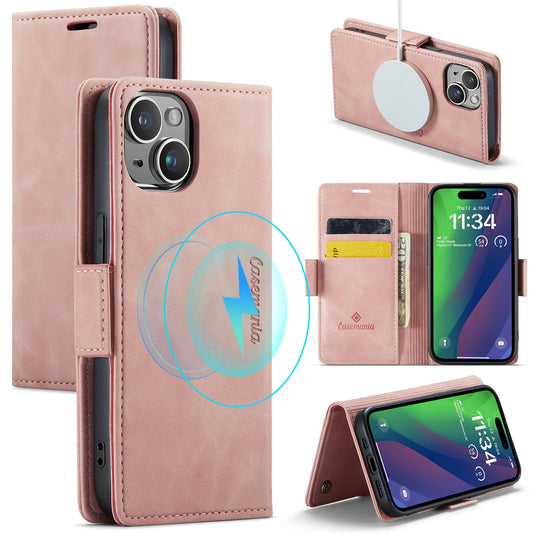 Apple iPhone 15 Plus Hoesje - Pale Pink - Portemonnee MagSafe Bookcase