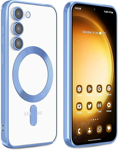 Samsung Galaxy S24 Plus Hoesje - Blauw - Siliconen MagSafe Back Cover