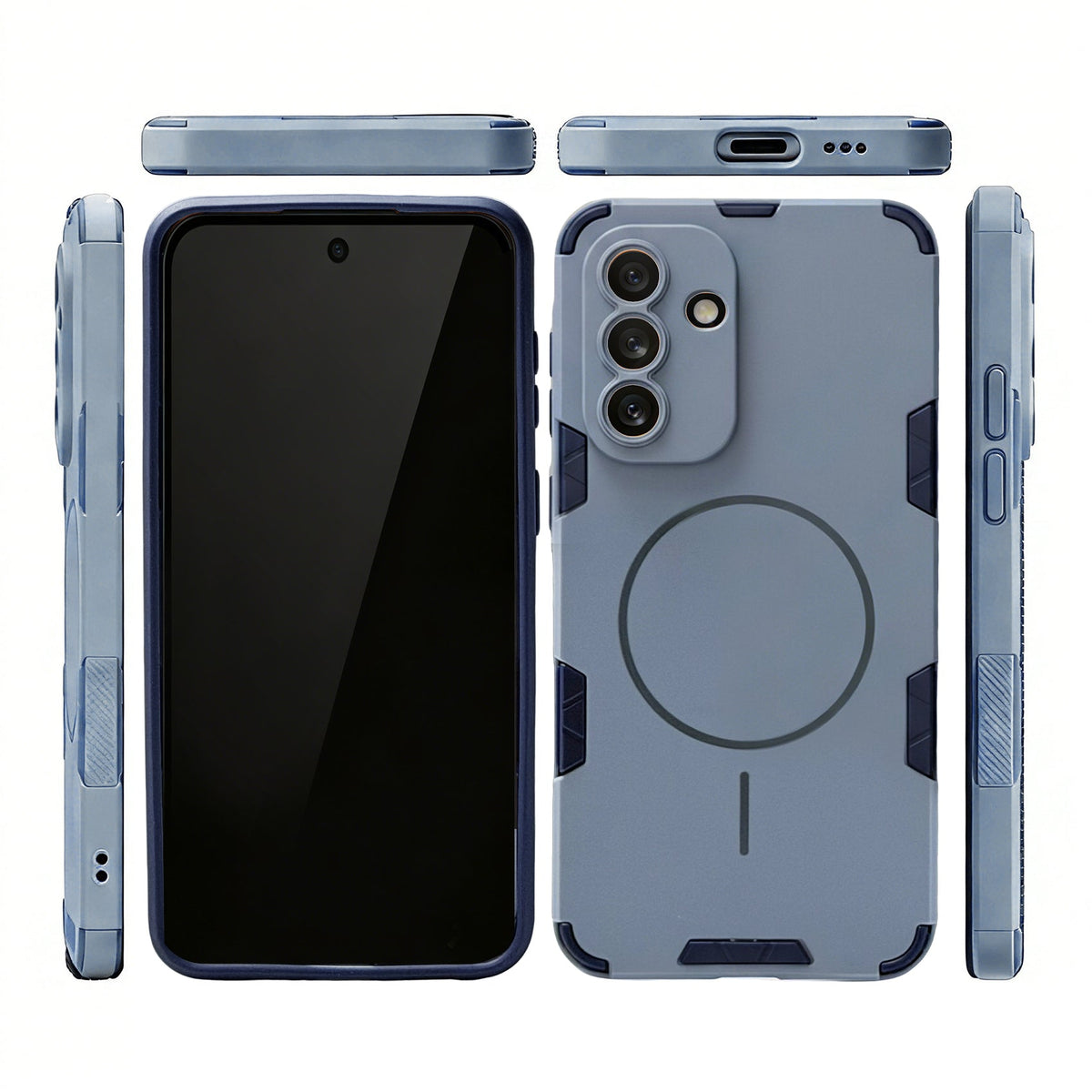Samsung Galaxy A37 Hoesje - Matte Blauw - Frosted Matte Hardcase MagSafe Back Cover