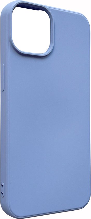 Apple iPhone 14 Hoesje - Blauw - Microfiber Siliconen Back Cover