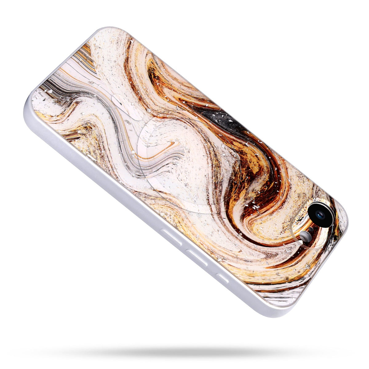 iPhone 16e Hoesje - Wit - Marmer MagSafe Back Cover