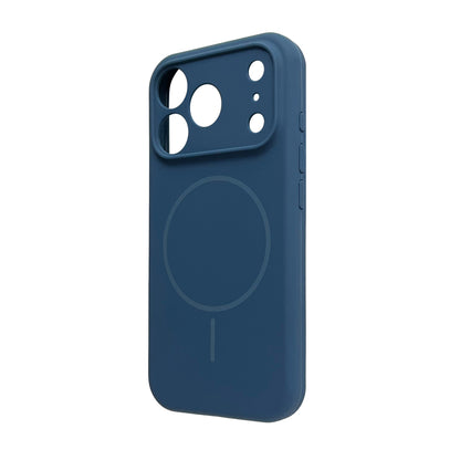Apple iPhone 18 Pro Hoesje - Donker Blauw - Zachte Liquid Siliconen MagSafe Back Cover
