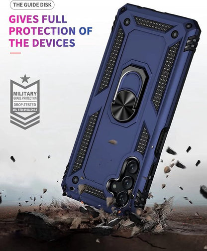 Samsung Galaxy A04s Hoesje - Blauw - Armor Kickstand Back Cover