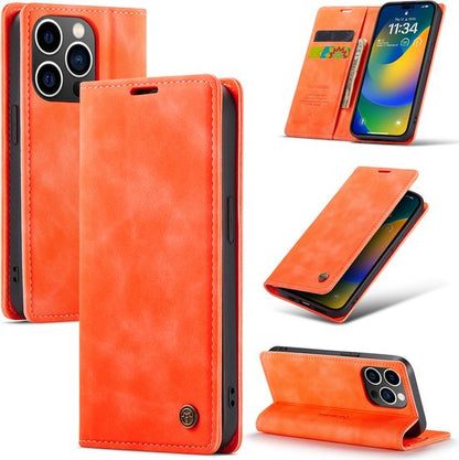 Apple iPhone 14 Pro Max Hülle - Topaz Orange - Schlanke Klapphülle mit Kartenfach