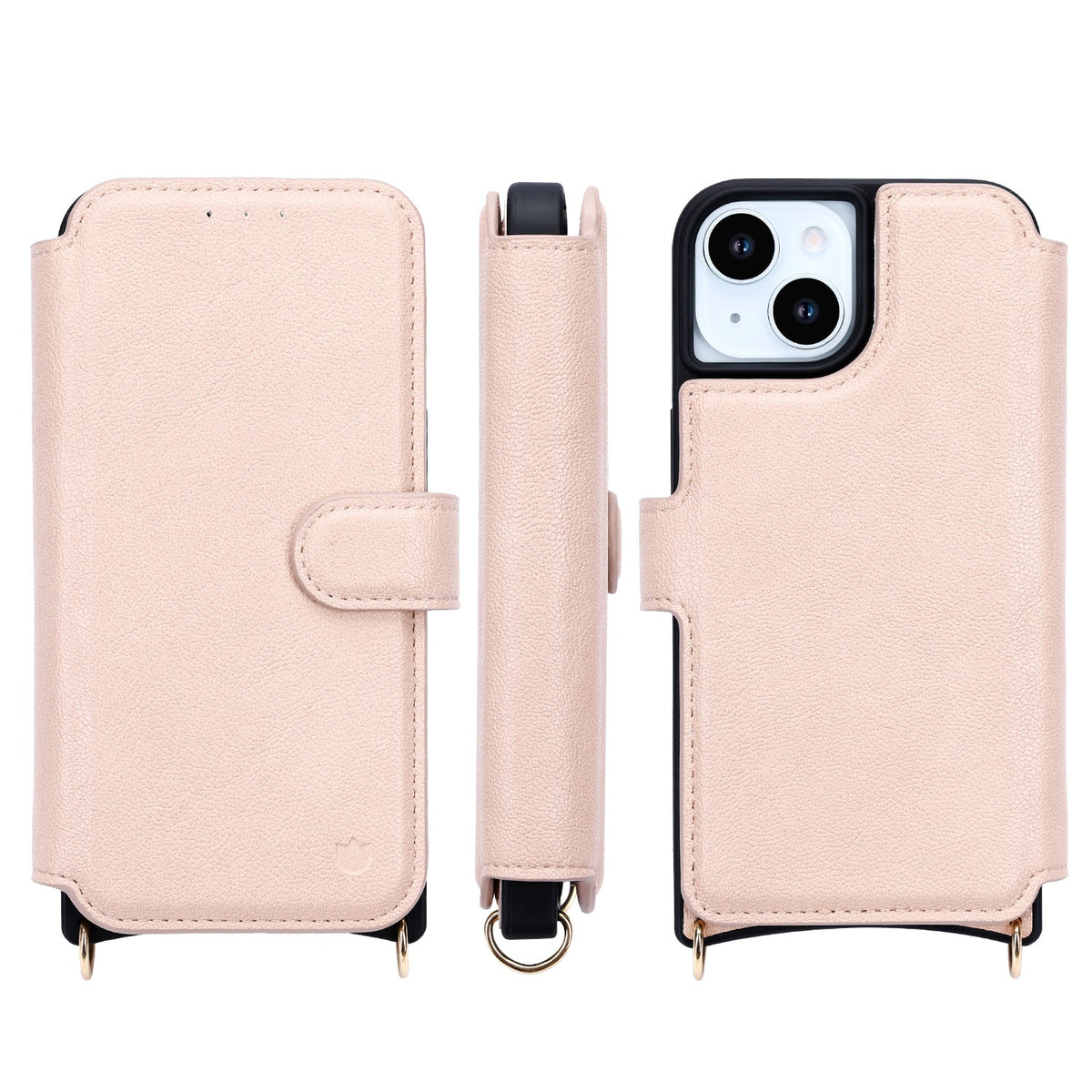 Apple iPhone 14 Hoesje - Roze - CM Amsterdam Back Cover met Telefoonkoord