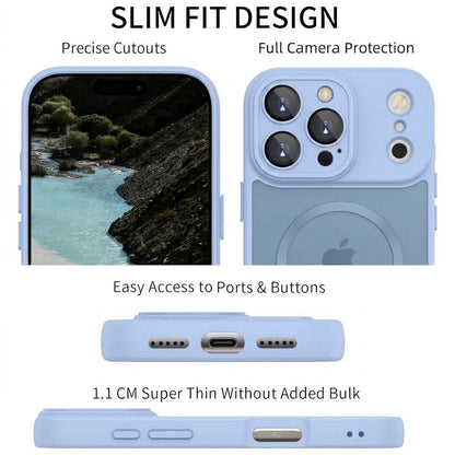 Apple iPhone 18 Pro Max Hoesje - Licht Blauw - Matte Armor MagSafe Back Cover