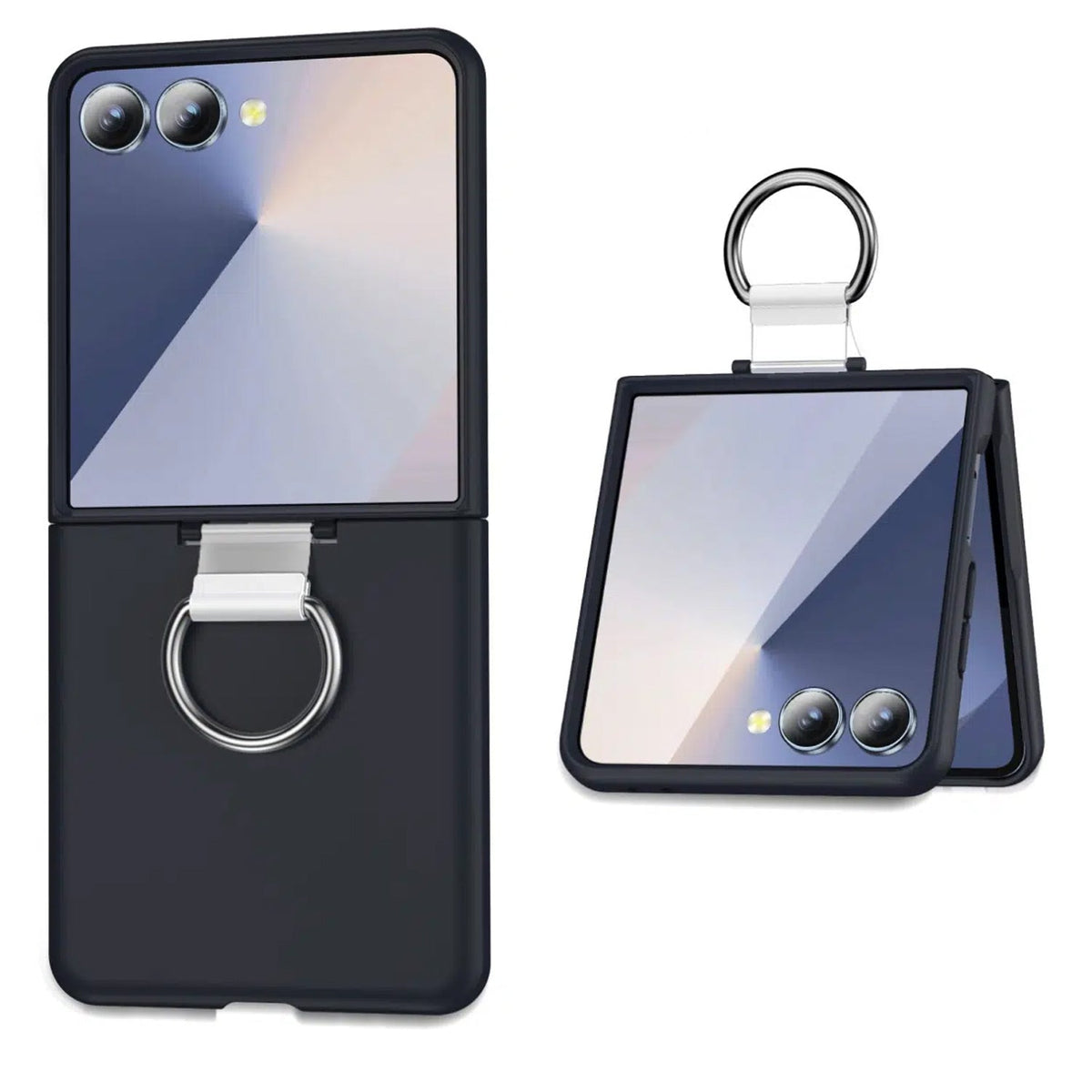Samsung Galaxy Z Flip 7 Hoesje - Zwart - Liquid Siliconen Ring Back Cover