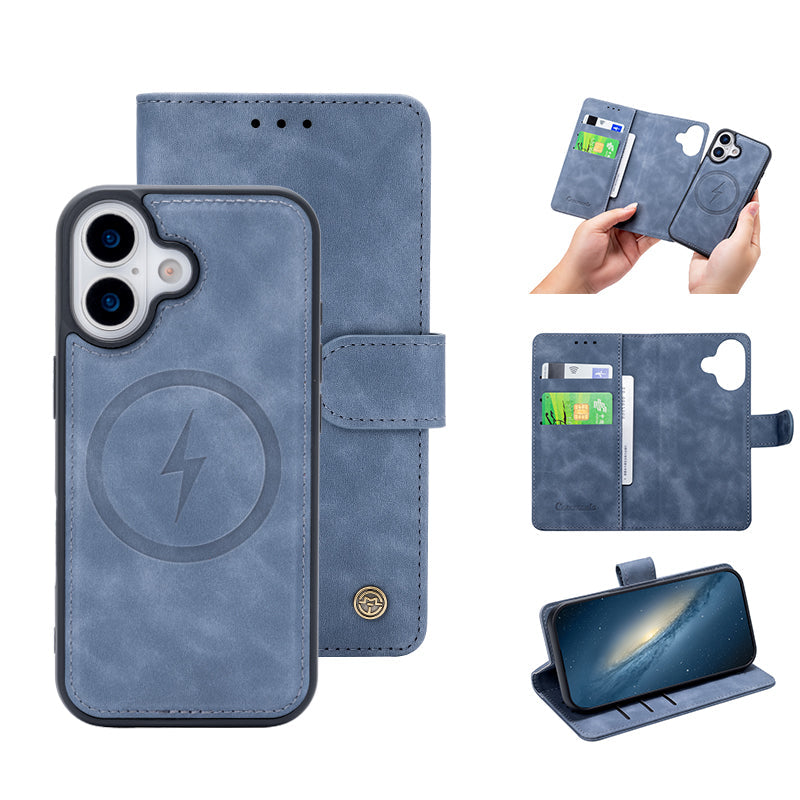 iPhone 17 Hoesje - Shadow Gray - 2 in 1 MagSafe Bookcase