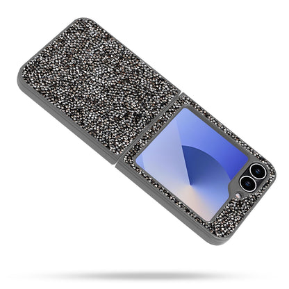 Samsung Galaxy Z Flip 6 Hoesje - Zilver - Diamant Glitter Back Cover