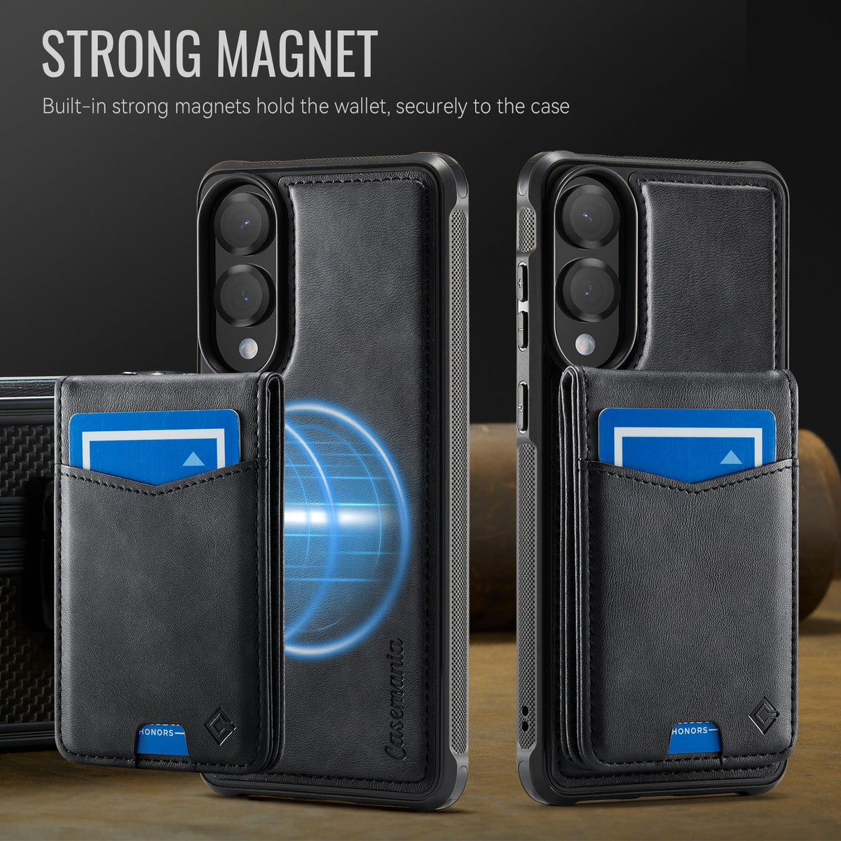 Samsung Galaxy S25 Edge Hoesje - Charcoal Gray - Back Cover met Pasjeshouder