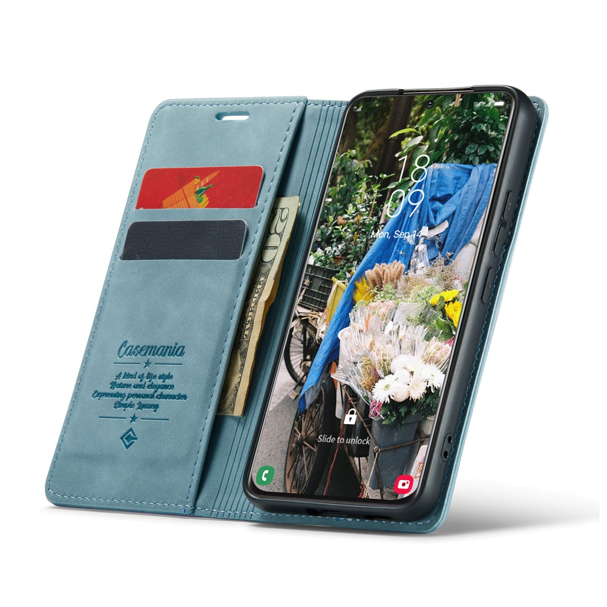 Samsung Galaxy S26 Ultra Case - Aqua Blue - Slim Wallet Case