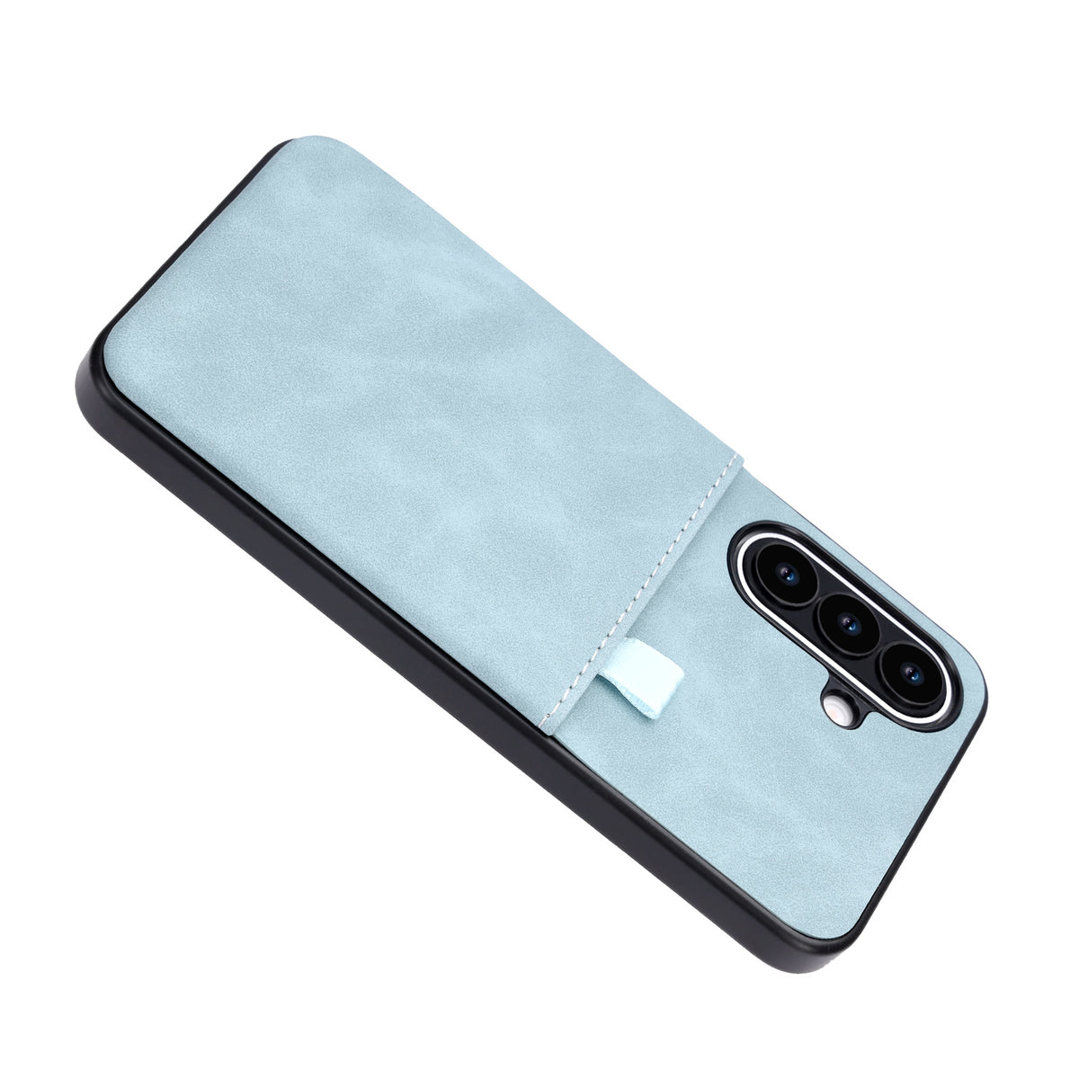Samsung Galaxy A27 Hoesje - Aqua Blue - Kunstleren Back Cover met Pull-Tab Pasjeshouder