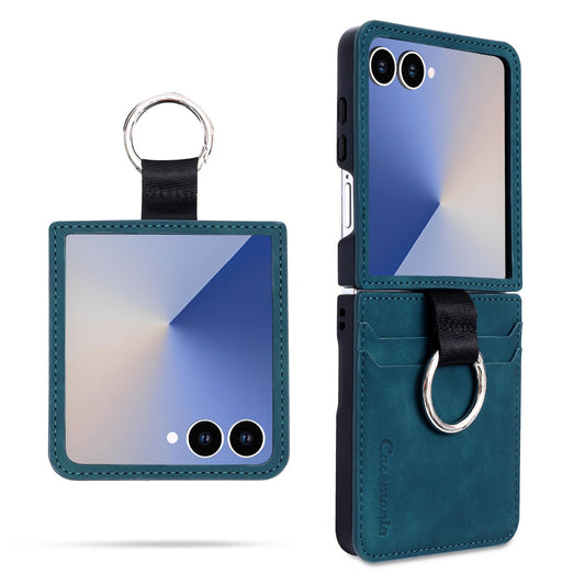 Samsung Galaxy Z Flip 7 Case - Emerald Green - Ring Kickstand Back Cover