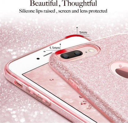 Apple iPhone 7 Plus Hoesje - Paars - Glitter Back Cover
