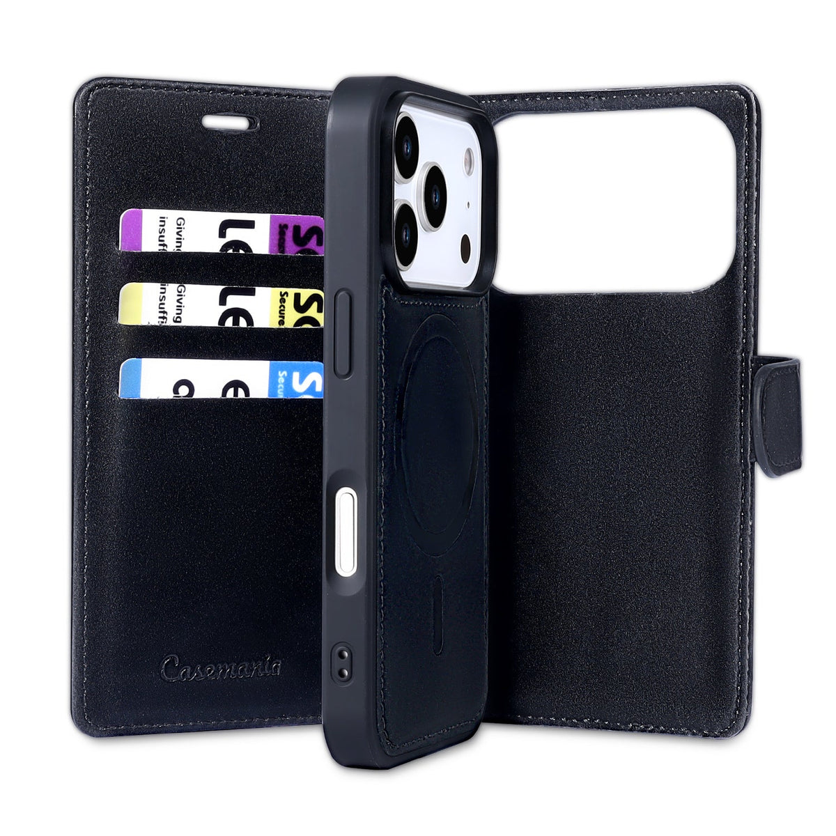 Apple iPhone 18 Pro Hoesje - Onyx Black - 2 in 1 Velvet Bookcase