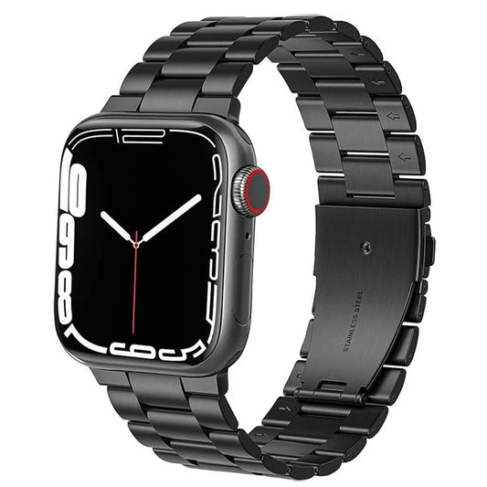 Apple Watch Bandje 38/40/41/42 mm - RVS Metalen Schakelband - Zwart